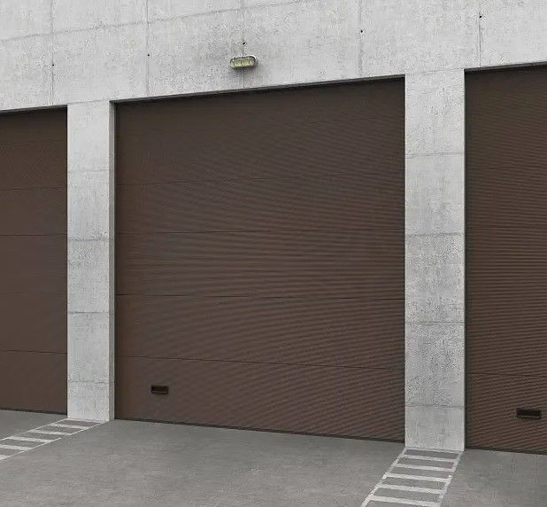 Промышленные ворота Alutech 3500х3000 коричневого цвета
